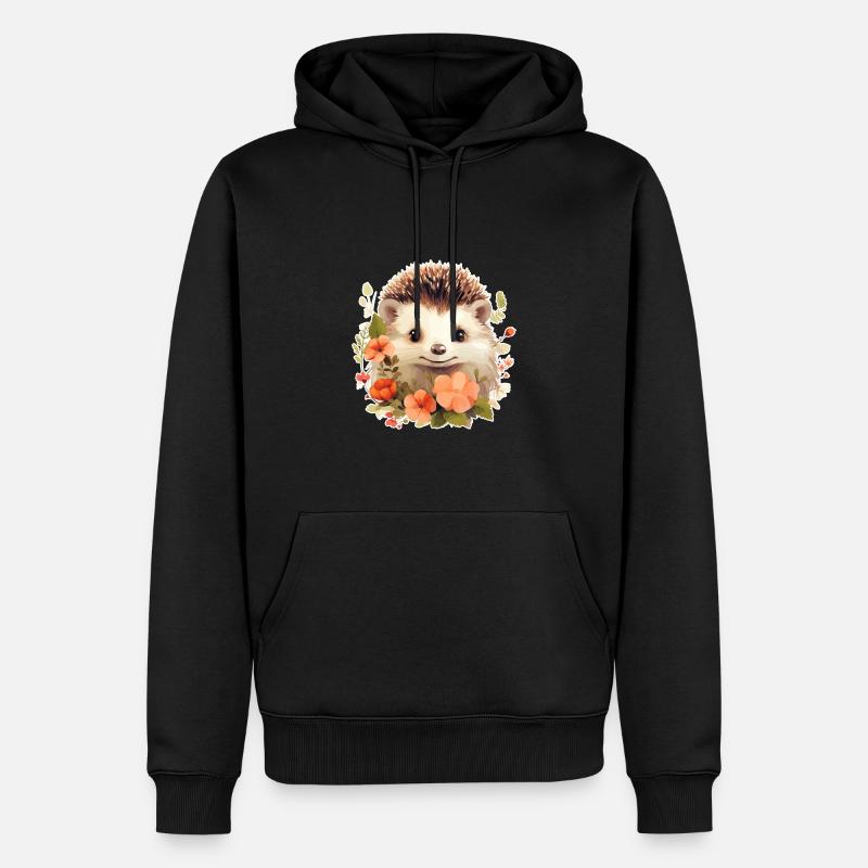 Süßer Igel - Männer Premium Bio Hoodie - Schwarz