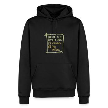 Die heutige Optionen Amir Fragen - Männer Premium Bio Hoodie - Schwarz - Vorne - Nico (187cm)