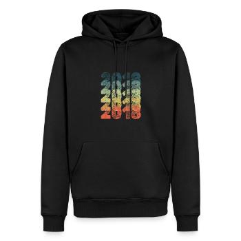 2018 - Männer Premium Bio Hoodie - Schwarz - Vorne - Nico (187cm)