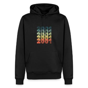 Jahr 2001 - Männer Premium Bio Hoodie - Schwarz - Vorne - Nico (187cm)