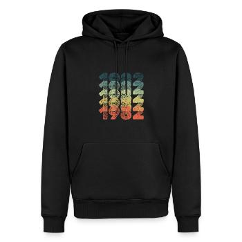 Jahr 1982 - Männer Premium Bio Hoodie - Schwarz - Vorne - Nico (187cm)