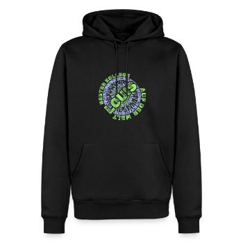 Louis - Männer Premium Bio Hoodie - Schwarz - Vorne - Nico (187cm)