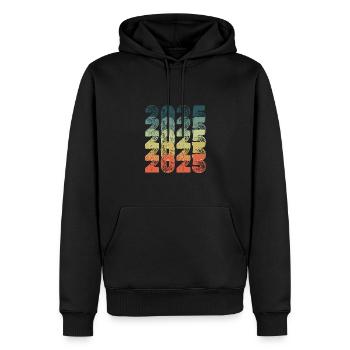 2025 - Männer Premium Bio Hoodie - Schwarz - Vorne - Nico (187cm)