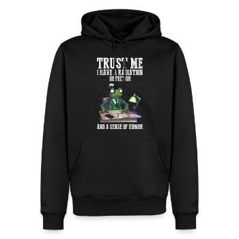Kernenergie Spruch für Kernenergie - Männer Premium Bio Hoodie - Schwarz - Vorne - Nico (187cm)