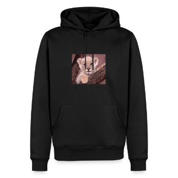 LIONCEAU - Sweat à capuche Premium bio Homme - noir - Devant - Nico (187cm)