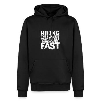 Wandern In Den Bergen Lustiges Shirt Für Wanderer - Männer Premium Bio Hoodie - Schwarz - Vorne - Nico (187cm)