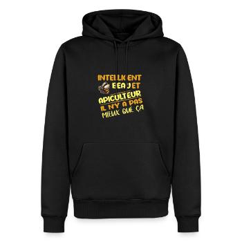 Intelligent beau et apiculteur t-shirt homme - Sweat à capuche Premium bio Homme - noir - Devant - Nico (187cm)