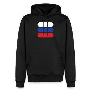 Drapeau de la russie - Sweat à capuche Premium bio Homme - noir - Devant - Nico (187cm)