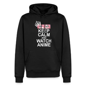Keep Calm And Watch Anime - Männer Premium Bio Hoodie - Schwarz - Vorne - Nico (187cm)