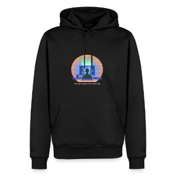 its not a bug its a feature Programmer Software - Men’s Premium Organic Hoodie - black - Front - Nico (187cm)