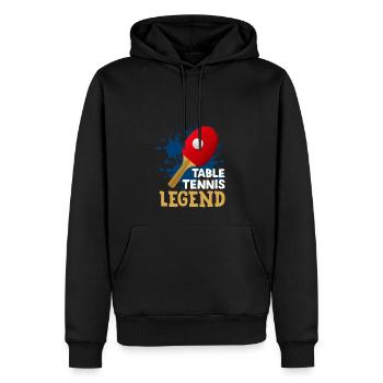 Légende du tennis de table, légende du tennis de table - Sweat à capuche Premium bio Homme - noir - Devant - Nico (187cm)