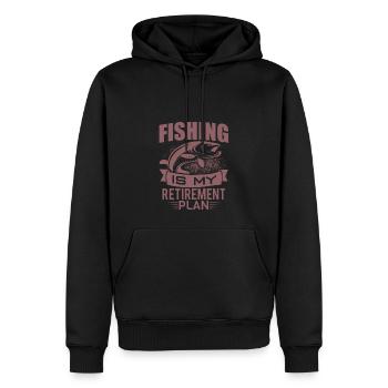 La pêche est mon plan de retraite, pêcheur amateur - Sweat à capuche Premium bio Homme - noir - Devant - Nico (187cm)