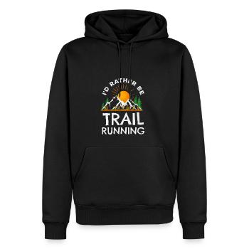 Trail Runner Running Jogging Jogger I Gift - Men’s Premium Organic Hoodie - black - Front - Nico (187cm)