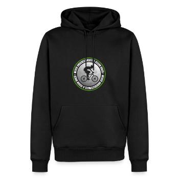 Merveilleuse citation de motard végétalien - Sweat à capuche Premium bio Homme - noir - Devant - Nico (187cm)