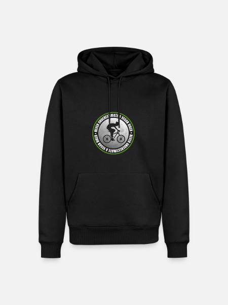 Wonderful vegan biker quote - Men’s Premium Organic Hoodie - black