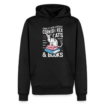 Katze Cornish Rex Geschenk - Männer Premium Bio Hoodie - Schwarz - Vorne - Nico (187cm)