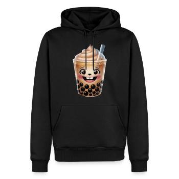 Glücklich Boba - Männer Premium Bio Hoodie - Schwarz - Vorne - Nico (187cm)