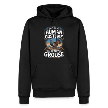 Auerhahn - Männer Premium Bio Hoodie - Schwarz - Vorne - Nico (187cm)
