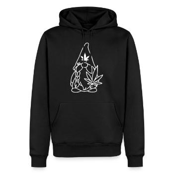Wikingerzwerg Wikingerwichtel mit Hanfblatt - Männer Premium Bio Hoodie - Schwarz - Vorne - Nico (187cm)