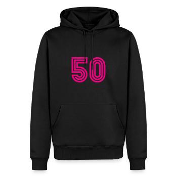 50. 50 ÅR. 50-ÅRSJUBILEUM. 50-ÅRSJUBILEUM. - Ekologisk premiumluvtröja herr - svart - Fram - Nico (187cm)