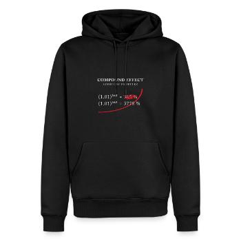 Compound Effect – Jeden Tag 1% besser - Männer Premium Bio Hoodie - Schwarz - Vorne - Nico (187cm)