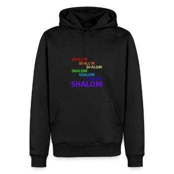 SHALOM PAIX - 7 COULEURS - Marche - Sweat à capuche Premium bio Homme - noir - Devant - Nico (187cm)