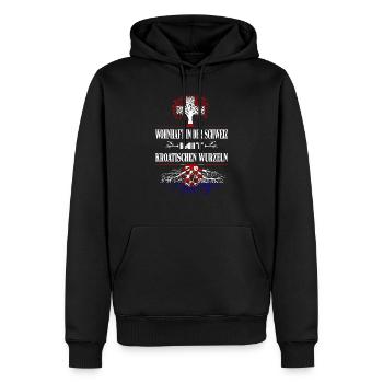 Schweiz-Kroatien - Männer Premium Bio Hoodie - Schwarz - Vorne - Nico (187cm)