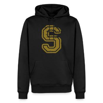 S - Männer Premium Bio Hoodie - Schwarz - Vorne - Nico (187cm)
