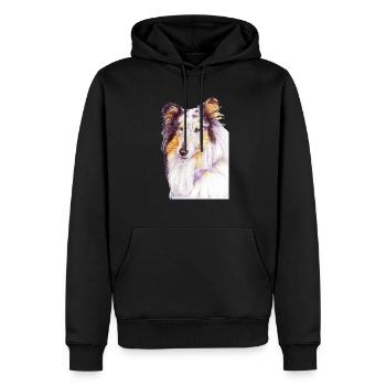 Collie Bluemerle - Männer Premium Bio Hoodie - Schwarz - Vorne - Nico (187cm)