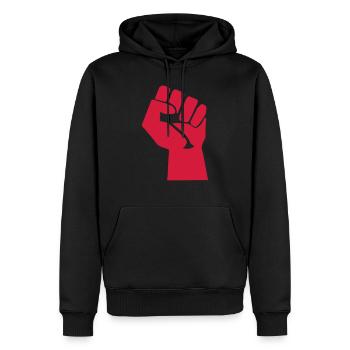 revolution symbol vintage sign fun fist Faust - Männer Premium Bio Hoodie - Schwarz - Vorne - Nico (187cm)