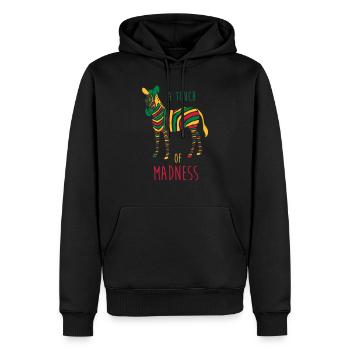 A Touch of Madness - Zebra - Color your Life ! - Männer Premium Bio Hoodie - Schwarz - Vorne - Nico (187cm)