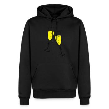 sekt design glas - Männer Premium Bio Hoodie - Schwarz - Vorne - Nico (187cm)