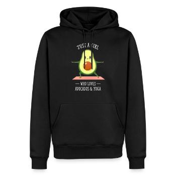 Just A Girl Who Loves Avocados & Yoga - Men’s Premium Organic Hoodie - black - Front - Nico (187cm)