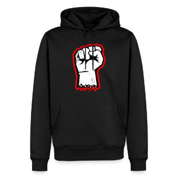 Faust erhoben Clenched Fist scratched Distressed - Männer Premium Bio Hoodie - Schwarz - Vorne - Nico (187cm)