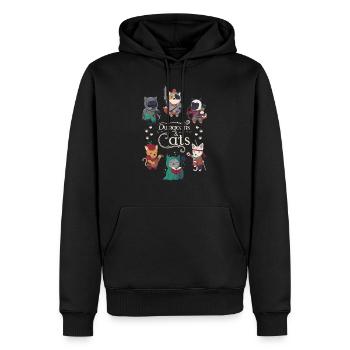 Dungeons und Katzen - Männer Premium Bio Hoodie - Schwarz - Vorne - Nico (187cm)
