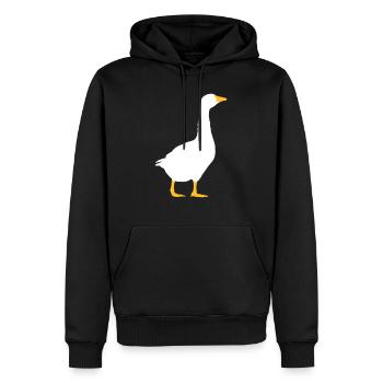 Design Gans Silhouette - Männer Premium Bio Hoodie - Schwarz - Vorne - Nico (187cm)