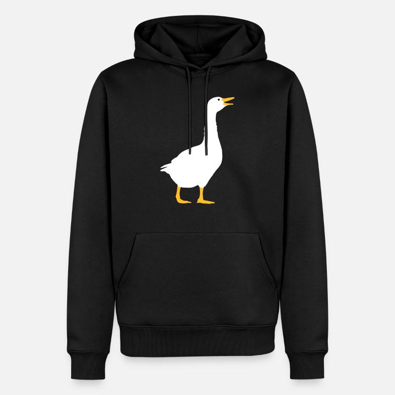 Lachende Gans Design - Männer Premium Bio Hoodie - Schwarz