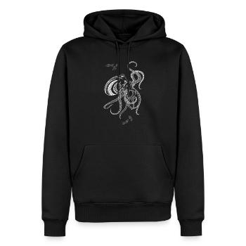 Mandala octopus white - Men’s Premium Organic Hoodie - black - Front - Nico (187cm)