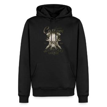 garage de motos sur mesure - Sweat à capuche Premium bio Homme - noir - Devant - Nico (187cm)