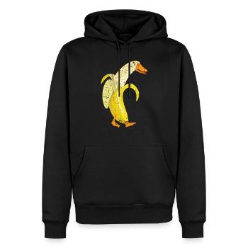 Conception de jeu de mots de fruits drôle de canard banane - Sweat à capuche Premium bio Homme - noir - Devant - Nico (187cm)