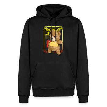 Kongfu Bear - Bruce Lee - Men’s Premium Organic Hoodie - black - Front - Nico (187cm)