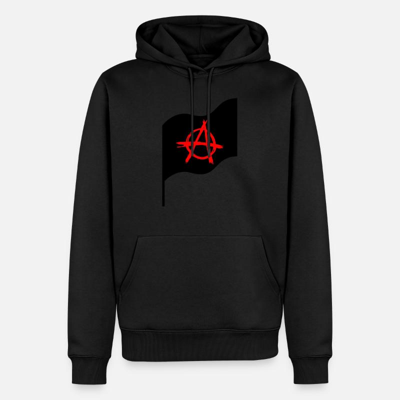 anarquía - Sudadera con capucha prémium ecológica para hombre - negro