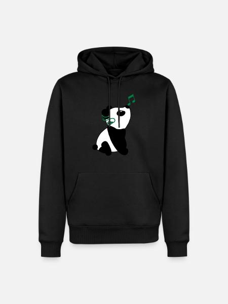 Panda with cochlear implant - Men’s Premium Organic Hoodie - black