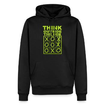 Denken Sie über den Tellerrand hinaus - Männer Premium Bio Hoodie - Schwarz - Vorne - Nico (187cm)