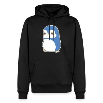 Pinguin - Männer Premium Bio Hoodie - Schwarz - Vorne - Nico (187cm)
