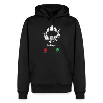 La plongée sous-marine appelle - Sweat à capuche Premium bio Homme - noir - Devant - Nico (187cm)