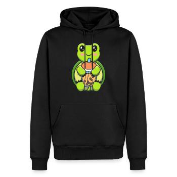 Bubble Tea Schildkröte - Männer Premium Bio Hoodie - Schwarz - Vorne - Nico (187cm)