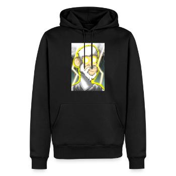 LuxuryApe Zeus - Men’s Premium Organic Hoodie - black - Front - Nico (187cm)