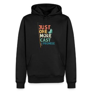 Just One More Cast I Promise Fishing Angler - Men’s Premium Organic Hoodie - black - Front - Nico (187cm)