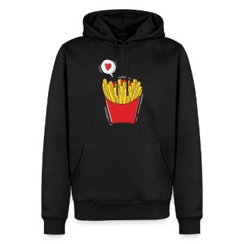 Pommes Frites Pommes Liebhaber Fast Food Fritte Ro - Männer Premium Bio Hoodie - Schwarz - Vorne - Nico (187cm)